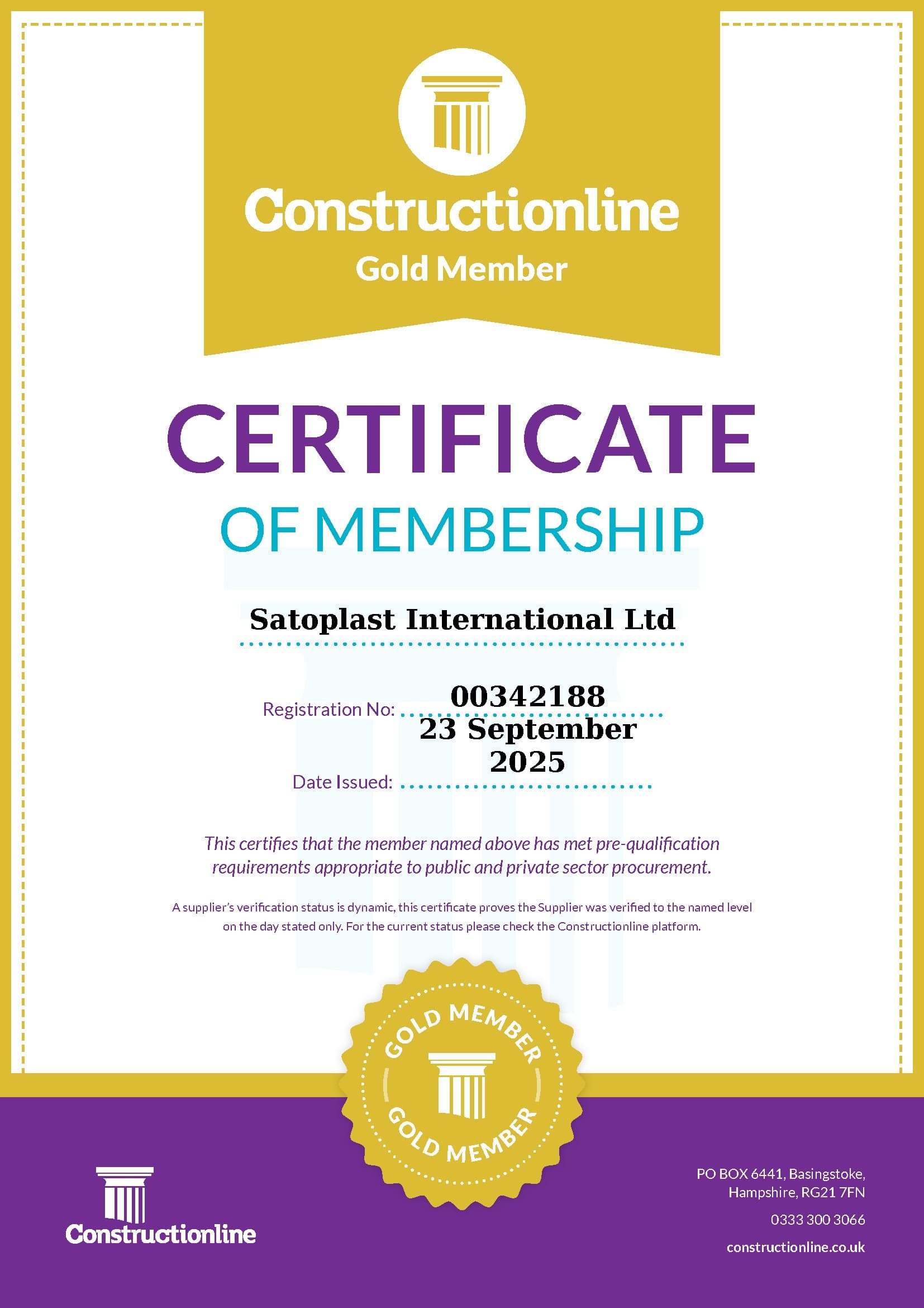 Constructionline Gold Member